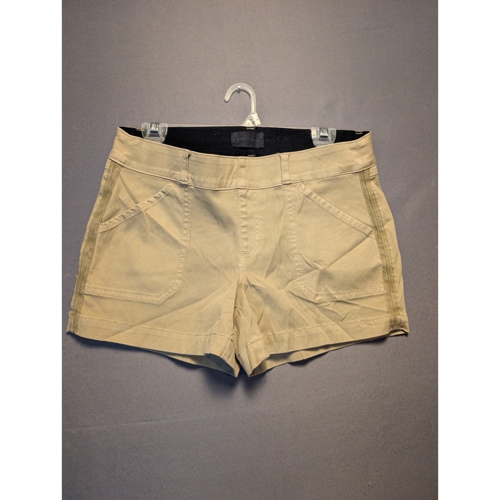 Buckle Black Chino Shorts Womens M Beige Cotton Stretch Casual Comfort Pull On